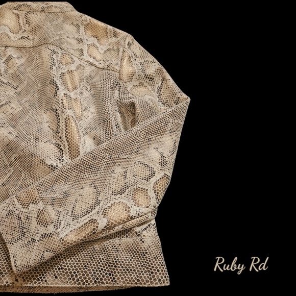 Ruby Rd. Snake Print Moto Jacket - Picture 3 of 8